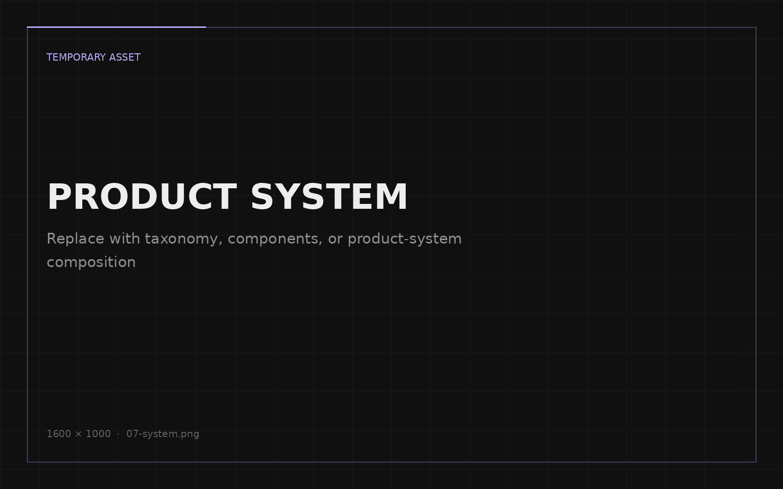 Product architecture and system